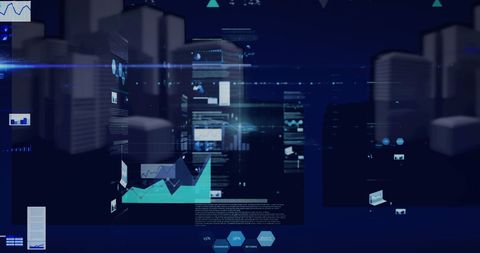 Futuristic Data Analytics Over 3D Cityscape Visualization - Download Free Stock Images Pikwizard.com