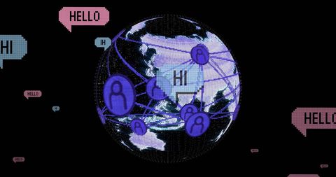 Global social media communication network on digital earth