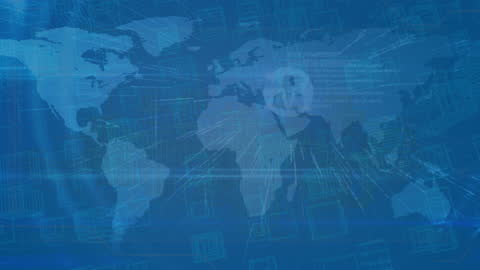 Global Technology Network with Digital World Map