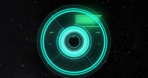 Futuristic processing circular interface with digital effects