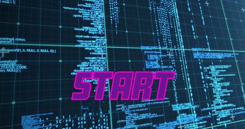 Start Message Overlay on Digital Data Background - Download Free Stock Images Pikwizard.com