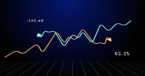 Financial Graph with Line Trending Upwards on Navy Background - Download Free Stock Images Pikwizard.com