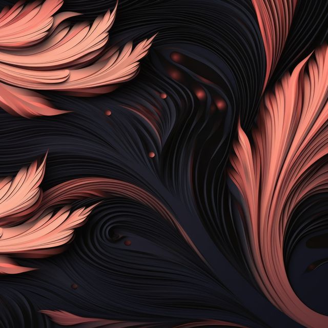 Shiny rose gold and black leaf motifs, created using generative ai technology - Download Free Stock Photos Pikwizard.com