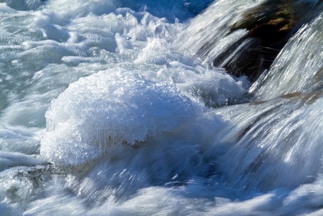 Frozen River Rapids in Winter Flowing Dynamically - Download Free Stock Photos Pikwizard.com