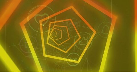 Retro Futuristic Media Icons with Geometric Patterns