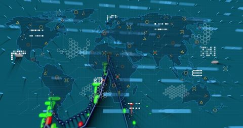Global Data Analysis with Digital World Map Interface - Download Free Stock Images Pikwizard.com