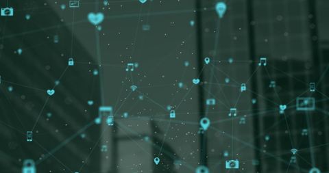 Digital Connectivity Icons with Urban Background - Download Free Stock Images Pikwizard.com