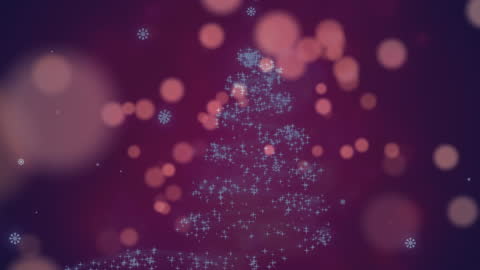 Glowing Lights Over Sparkling Christmas Tree Animation