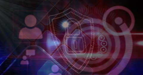 Futuristic Cybersecurity Technology Animation with Padlock Icon