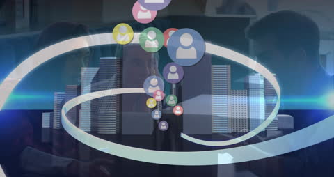 Networking Concept with Diverse Professionals and Symbols