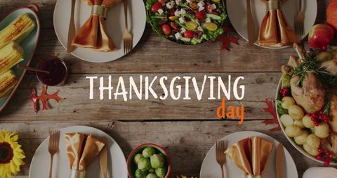 Thanksgiving Feast with Rustic Table Display - Download Free Stock Images Pikwizard.com