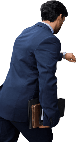 businessman walking and checking time transparent background - Download Free Stock Videos Pikwizard.com