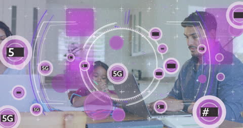 Concept of Futuristic 5G Technology in Home Workspace