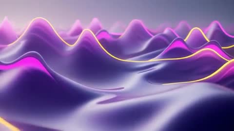 Abstract Wavy Purple Lightscape with Neon Contours