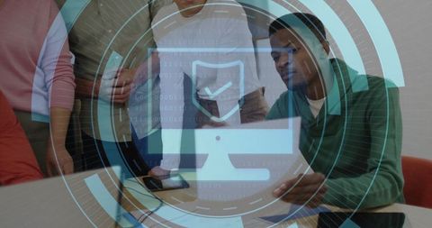 Team Analyzing Digital Security with Virtual Monitoring Interface