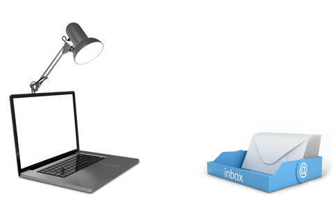 transparent office desk setup with laptop and mail organizer - Download Free Stock Videos Pikwizard.com