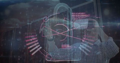 Virtual Reality Overlaid Security Concept in Datacenter - Download Free Stock Images Pikwizard.com