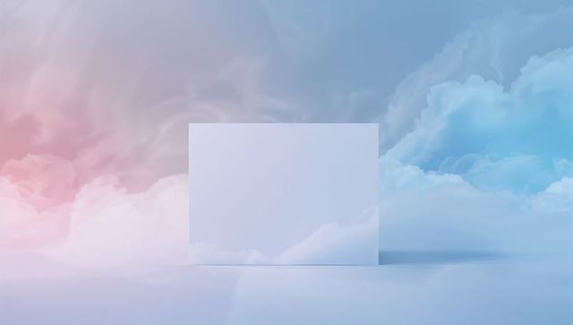 Minimalist white panel with pastel cloud aesthetic