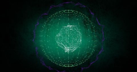 Glowing Digital Sphere with Purple Light Trails - Download Free Stock Images Pikwizard.com
