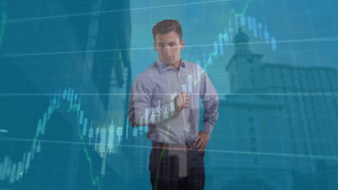 Businessman Analyzing Digital Stock Market Data Forecast
