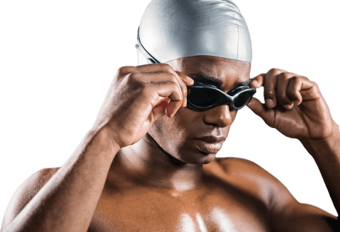 Focused Swimmer Adjusting Goggles on Transparent Background - Download Free Stock Videos Pikwizard.com