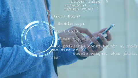 Digital Transformation: Smartphone with Overlapping Coding Interface