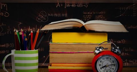Creative Study Environment with Books and Mathematical Equations - Download Free Stock Images Pikwizard.com