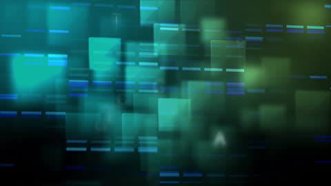 Futuristic Data HUD Animation with Glowing Squares and Lines