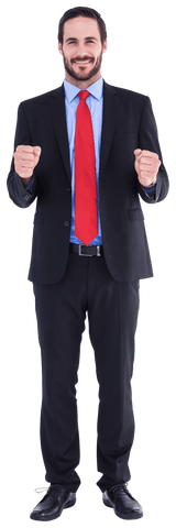 transparent excited businessman with raised fists in celebration - Download Free Stock Videos Pikwizard.com