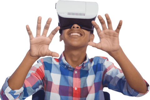 Boy Enjoying Virtual Reality Experience with Transparent Background - Download Free Stock Videos Pikwizard.com