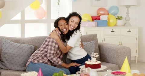 Joyful Birthday Celebration with Friends and Decor