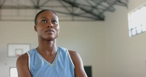 Focused African American Athlete in Gym