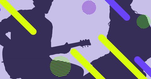 Colorful Abstract Silhouettes of Musicians with Modern Shapes