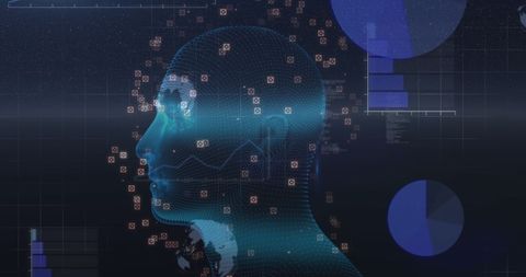 Futuristic Digital Data Processing on Human Profile Interface - Download Free Stock Images Pikwizard.com