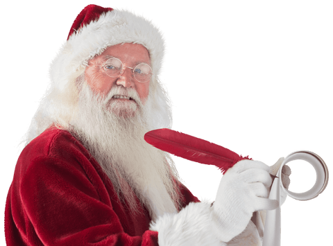 transparent image of santa claus writing list with feather pen - Download Free Stock Videos Pikwizard.com