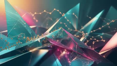 Futuristic Abstract Digital Landscape with Geometric Shapes