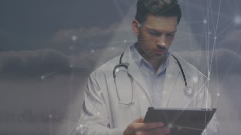 Doctor Engaging with Digital Healthcare Interface