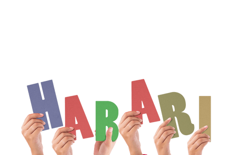 Hands Holding Harari Text with Transparent Background - Download Free Stock Videos Pikwizard.com