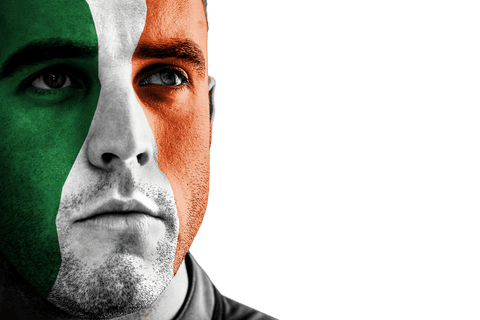 face with the italian flag painted conveys strong sense of pride and identity. the transparent background allows versatile use in graphic design, marketing materials, or creating themed compositions celebrating cultural events or sports.