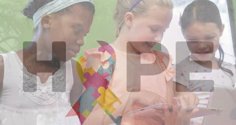 Multicultural Children Collaborative Learning with Hope Puzzle