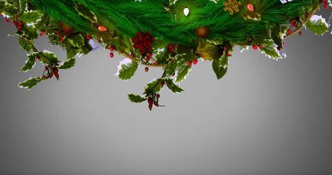 Festive fir garland decoration background for christmas