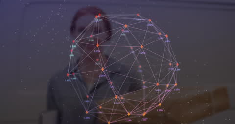 Digital Interface Concept with Networking Globe and Person