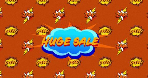 Retro Comic Huge Sale Digital Banner
