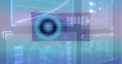 Futuristic Data Processing with Global Network Interface - Download Free Stock Images Pikwizard.com