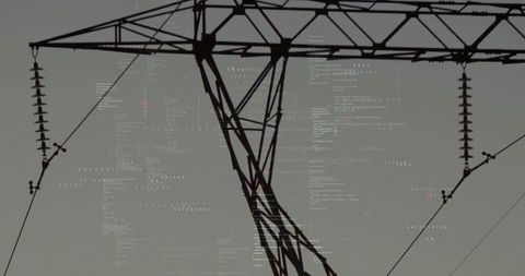 Minimalist Silhouette of Power Line Against Textured Sky