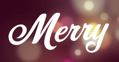 Festive Merry Text on Colorful Bokeh Background for Holiday Celebrations - Download Free Stock Images Pikwizard.com