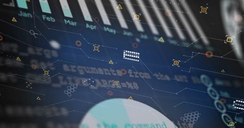 Abstract Digital Interface with Data Analytics Overlay - Download Free Stock Images Pikwizard.com