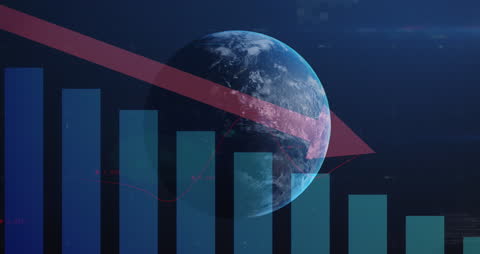 Global Economic Decline with Earth and Data Bars