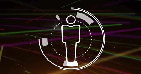 Digital Interface Icons with Light Trails on Sci-Fi Background - Download Free Stock Images Pikwizard.com