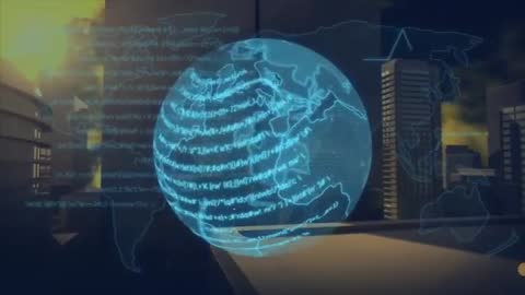 Digital Globe Overlaying Cityscape Depicting Global Connectivity